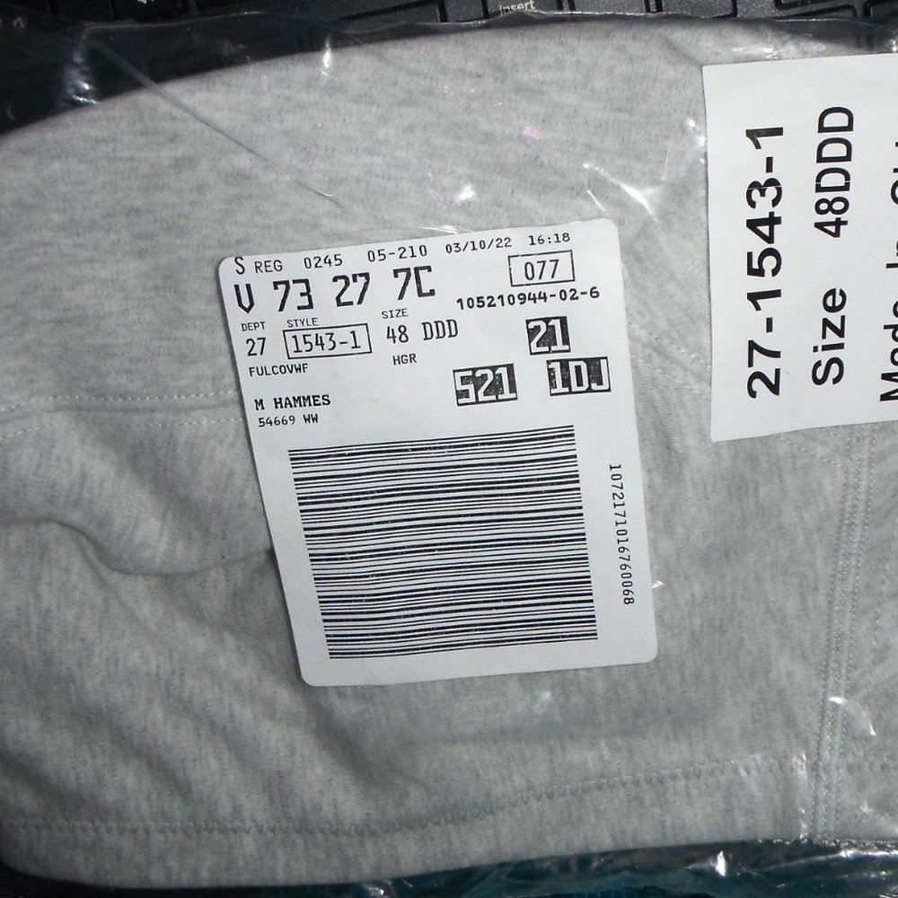 NEW Woman Within Comfort Choice 48DDD Cotton, grey front-close wireless bra